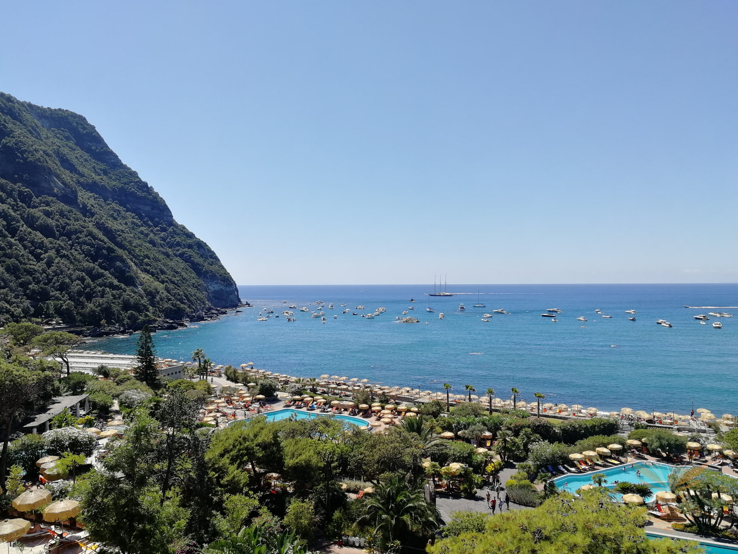 Thermal pools overlooking Citara Bay at the Poseidon Thermal Gardens in Ischia.